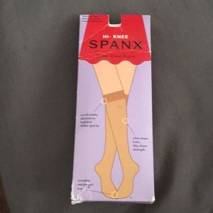 One pair of black sheer knee high spanks stocking